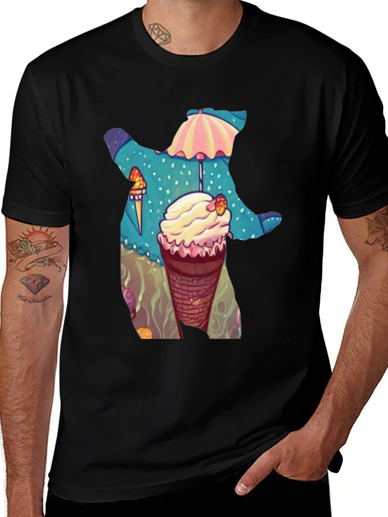 Ice Cream Bear Graphic Tee - Fun & Unique Design