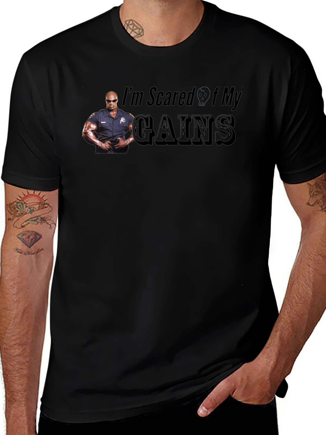 Im Scared Of My Gains Funny Graphic T-Shirt