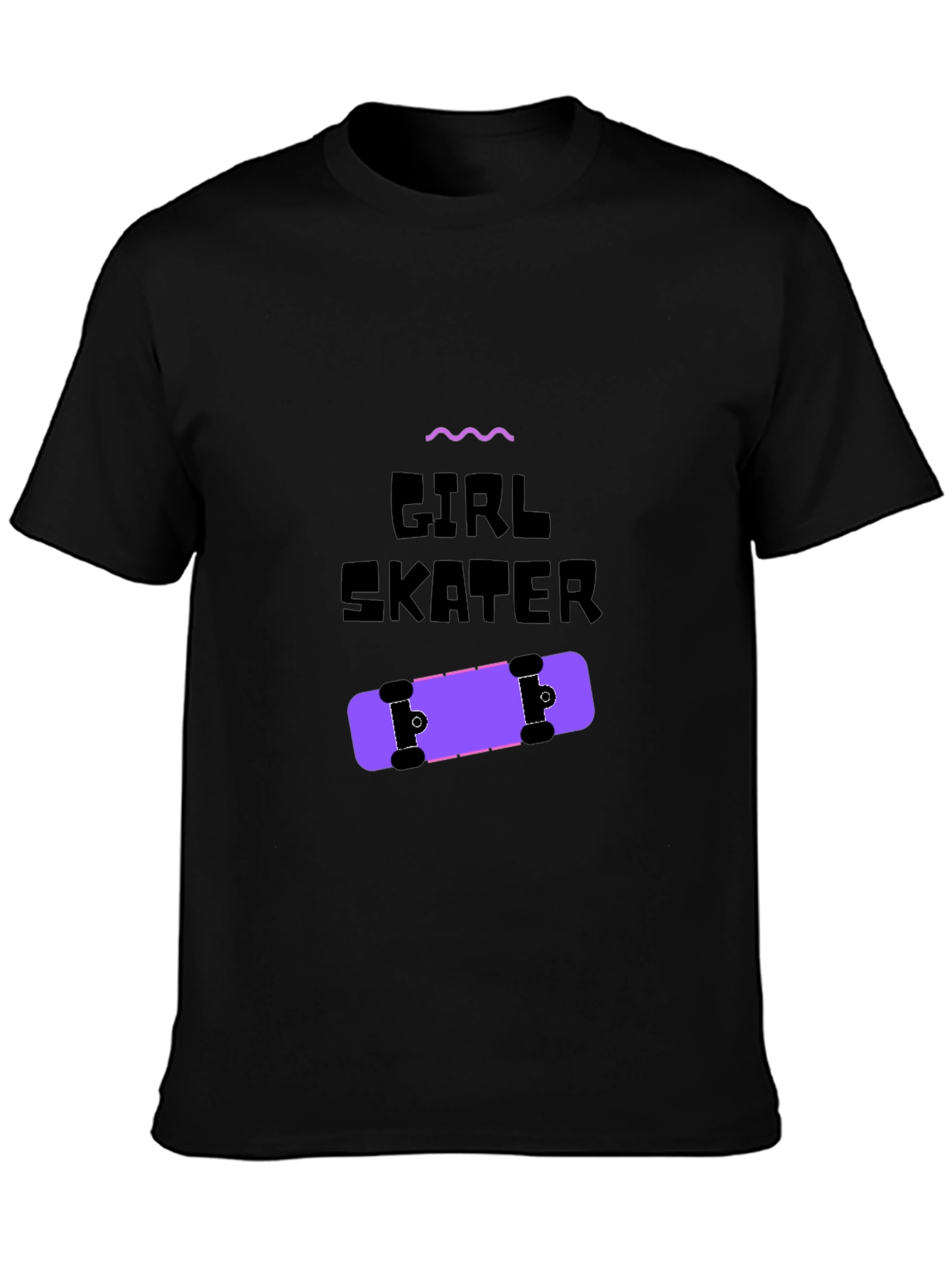 Girl Skater Graphic Tee - Black Unisex T-Shirt