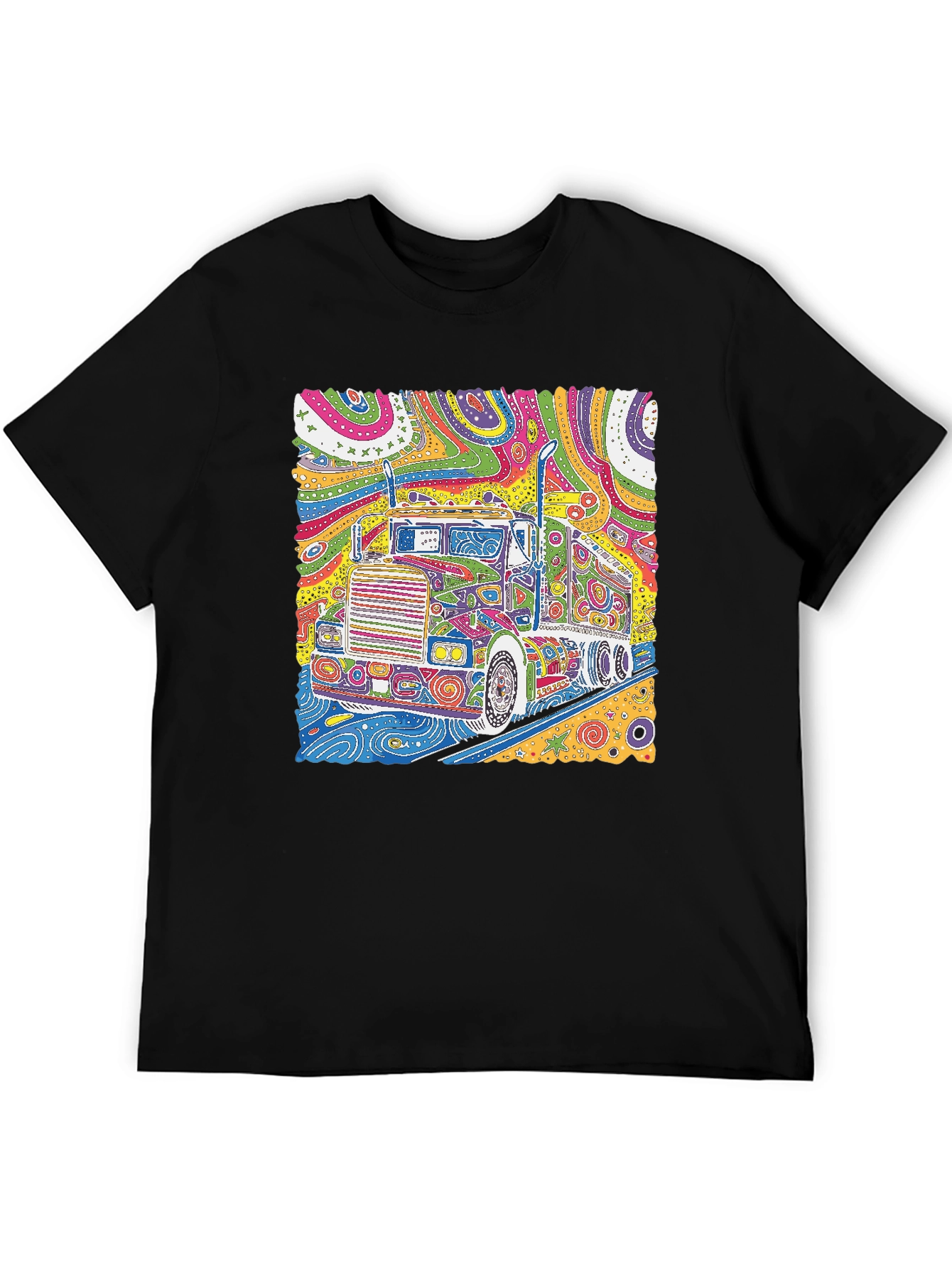 Colorful Psychedelic Truck Graphic Tee