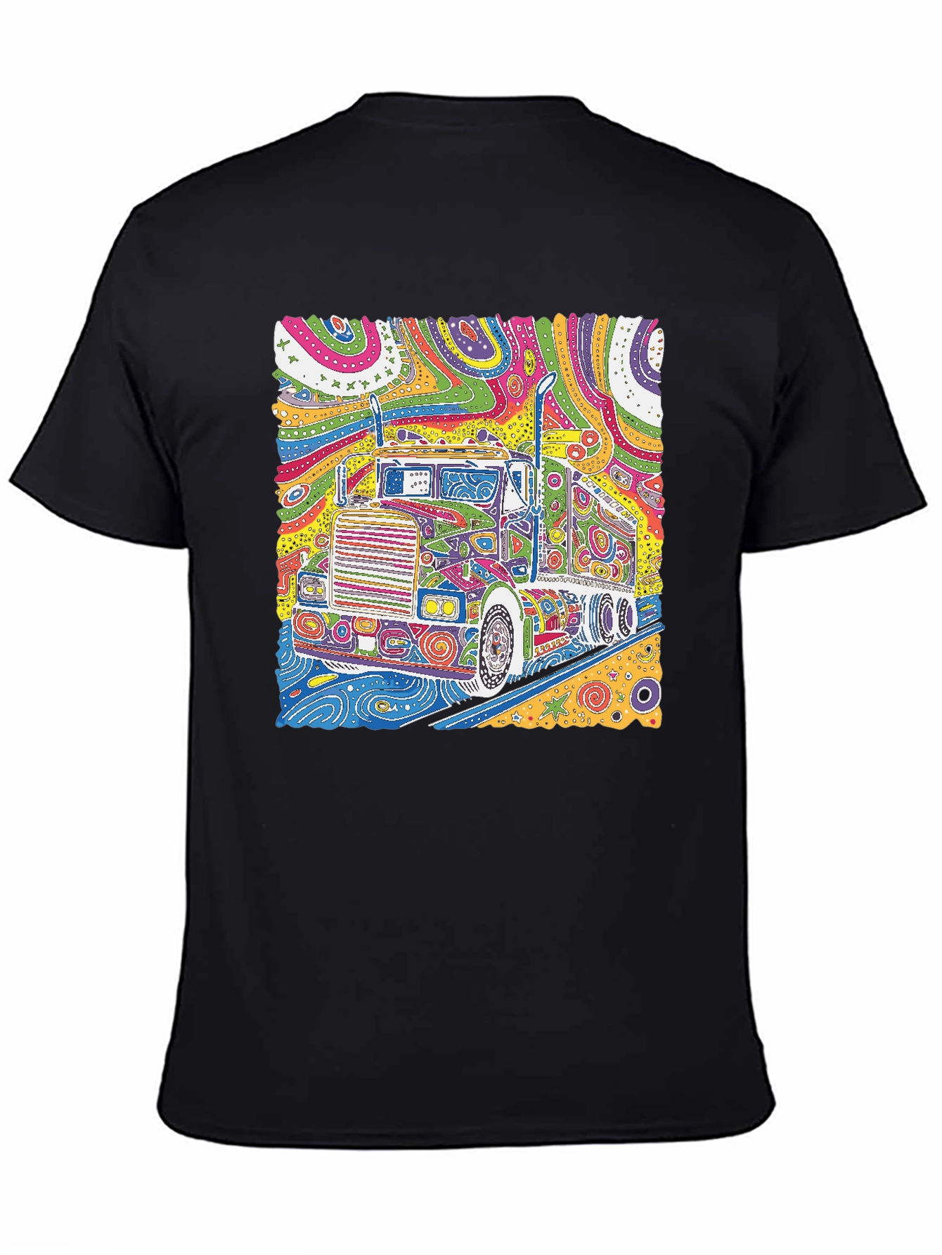 Colorful Psychedelic Truck Graphic Tee