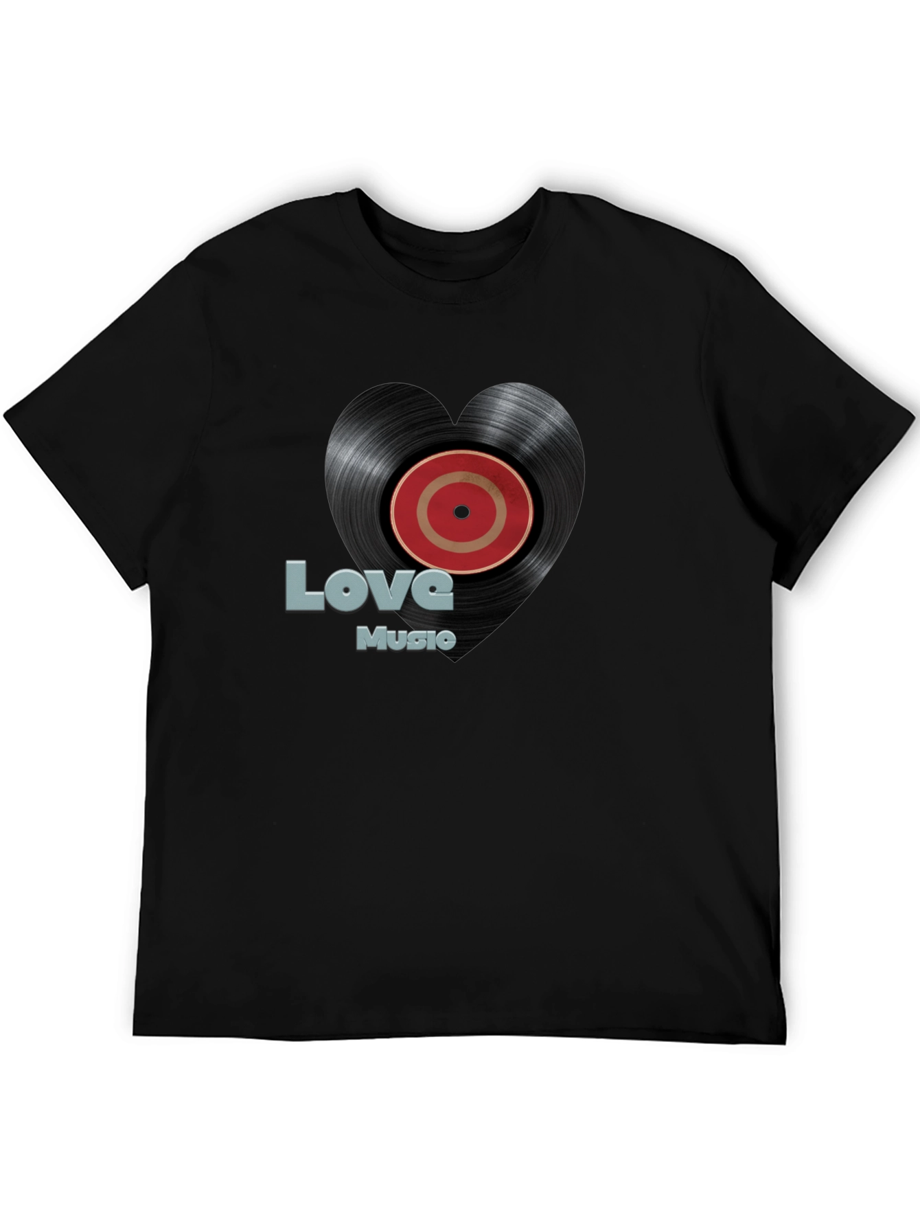 Love Music Vinyl Record Heart T-Shirt