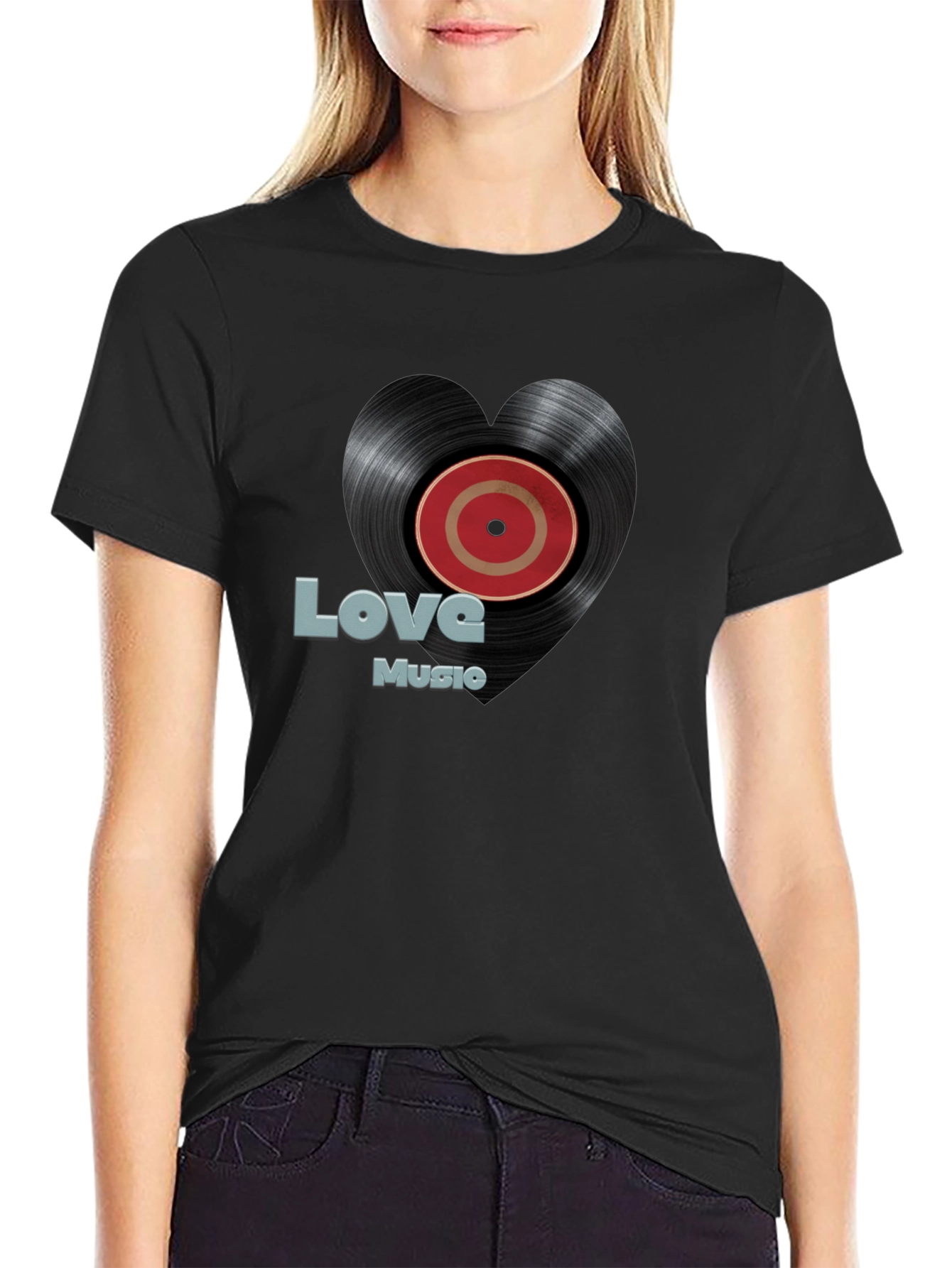 Love Music Vinyl Record Heart T-Shirt