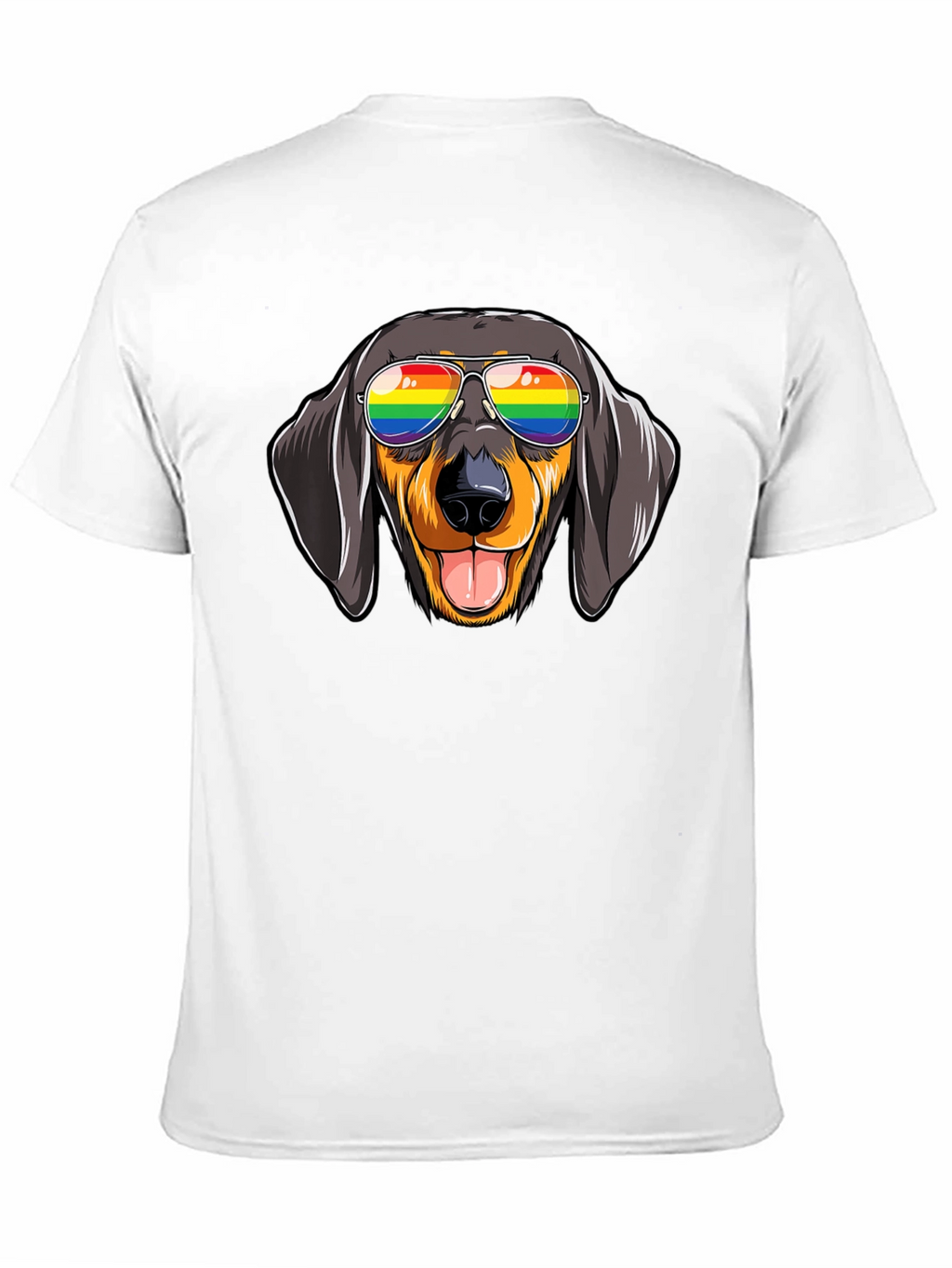 Dachshund Dog Rainbow Glasses Graphic Tee