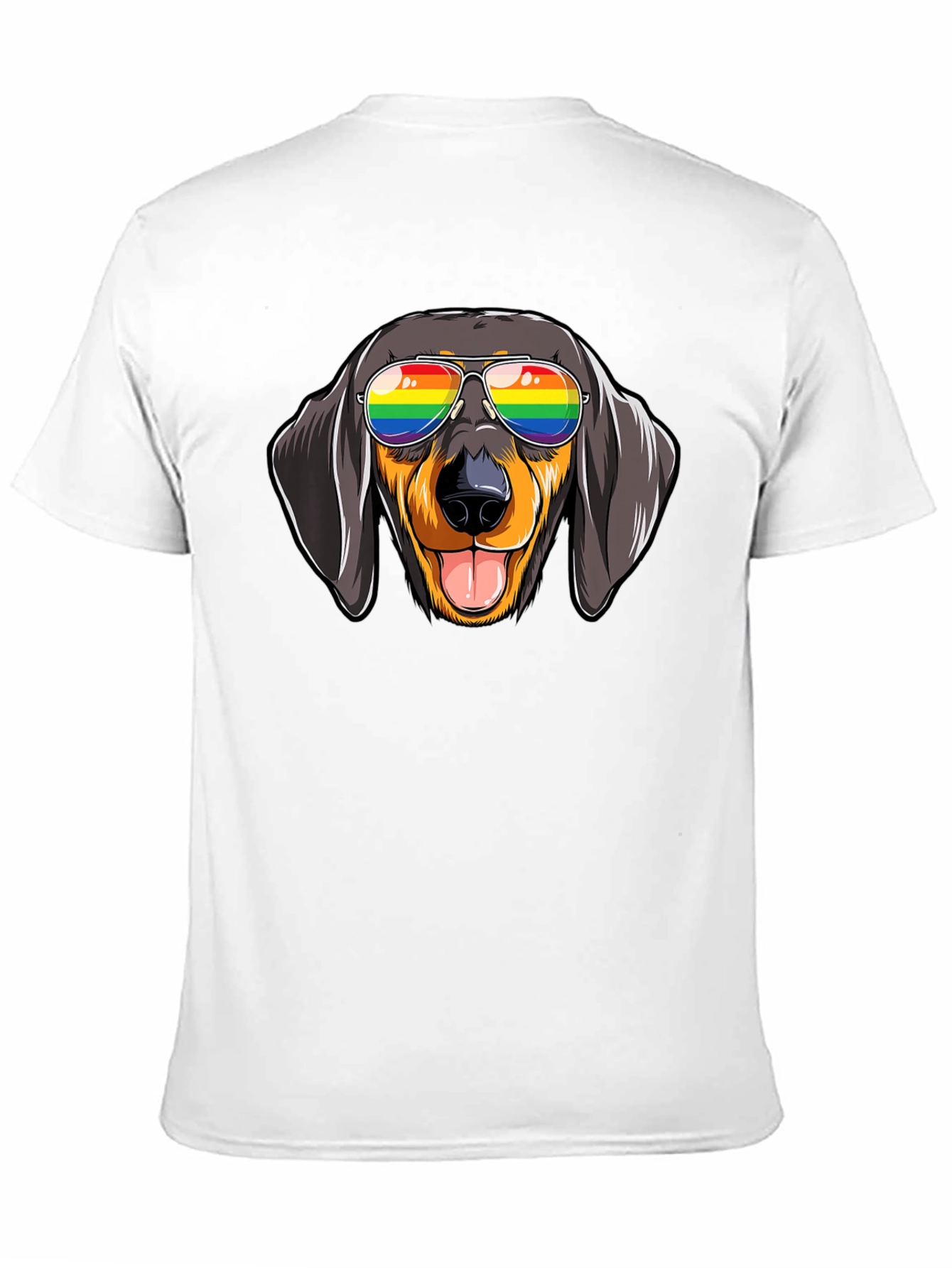 Dachshund Dog Rainbow Glasses Graphic Tee