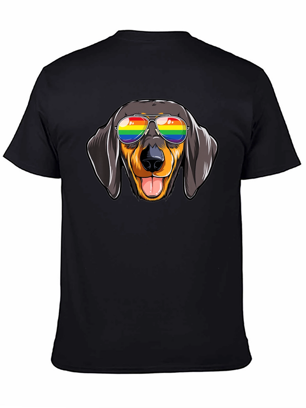 Dachshund Dog Rainbow Glasses Graphic Tee