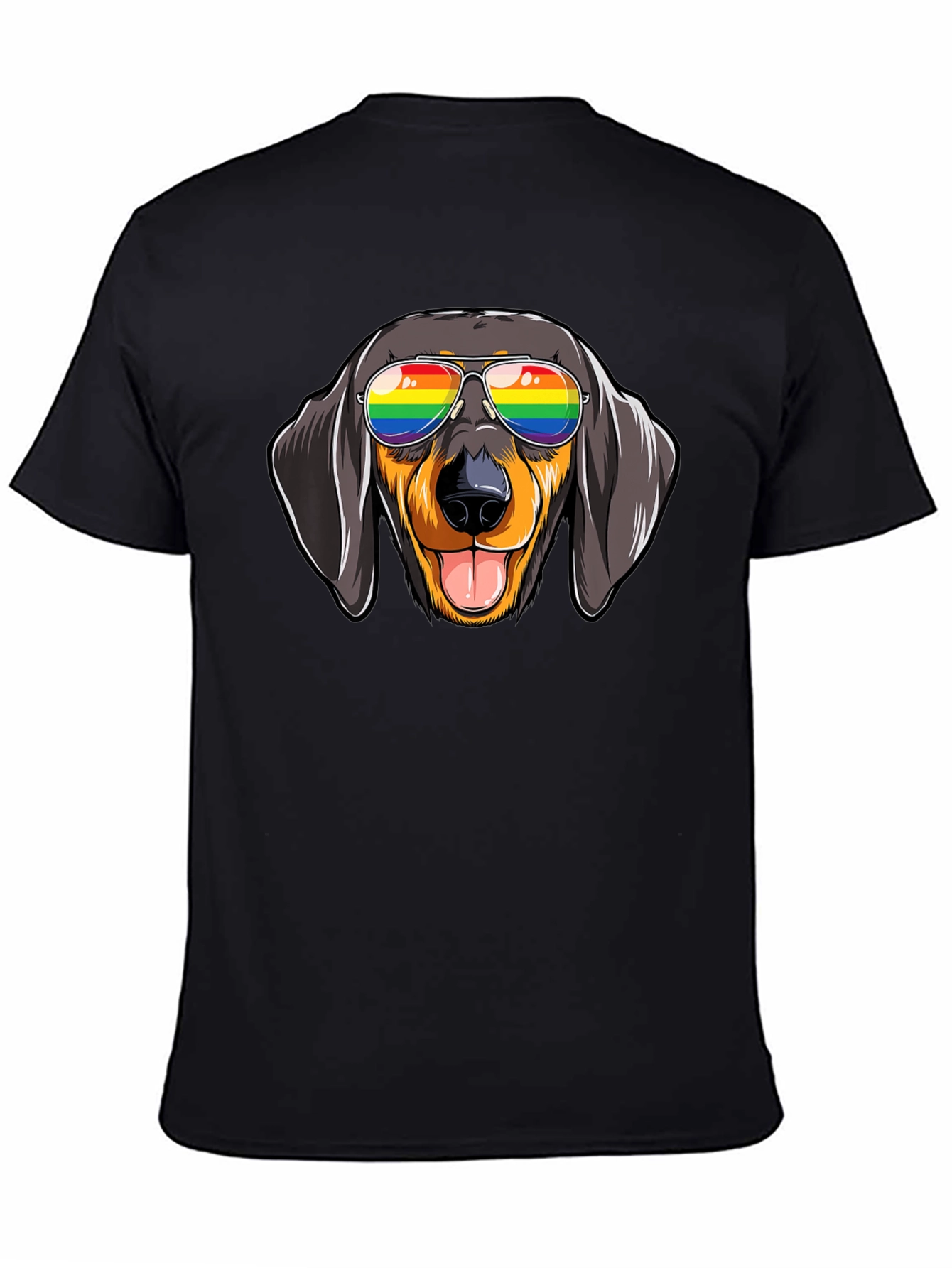 Dachshund Dog Rainbow Glasses Graphic Tee