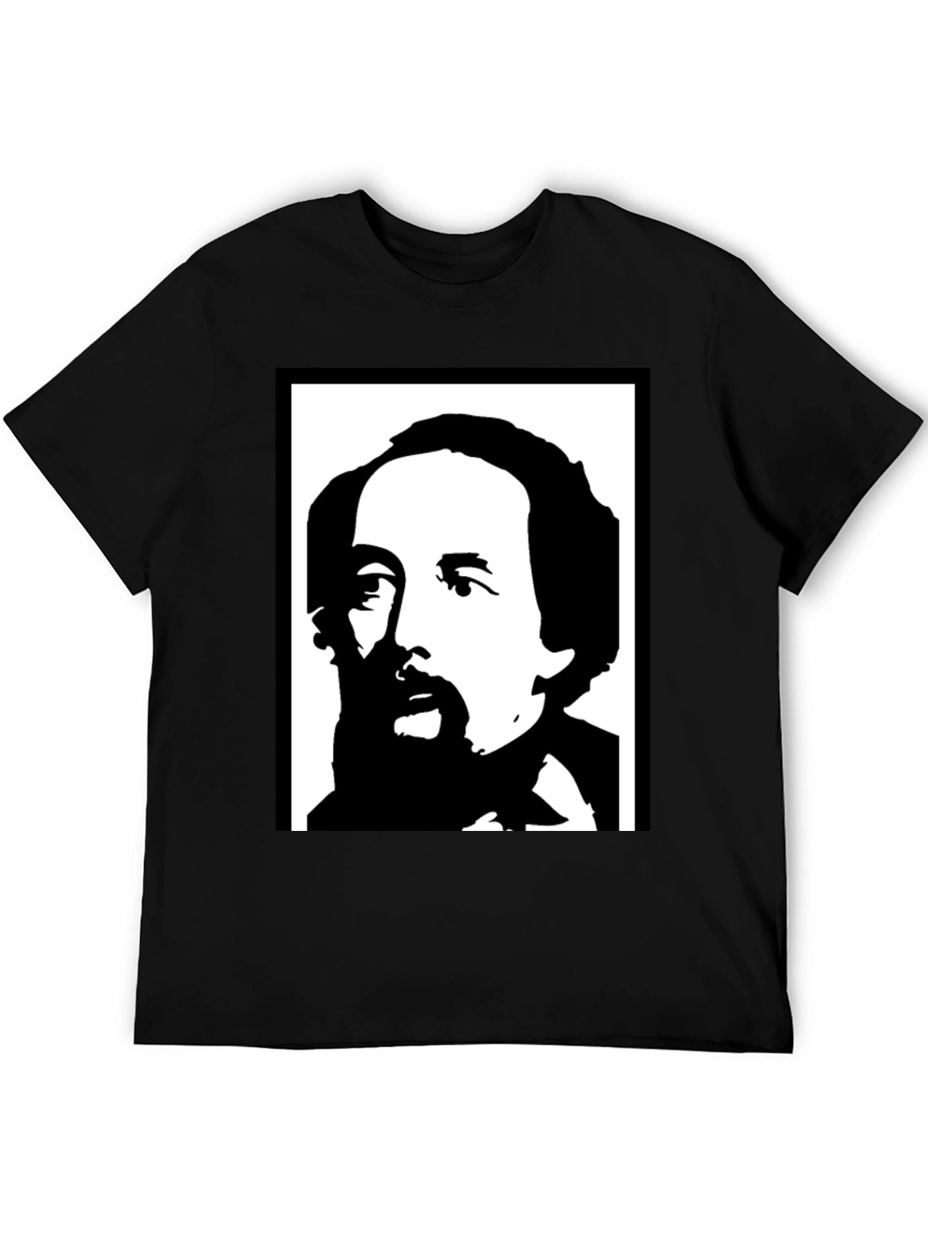 Charles Dickens Black T-Shirt Portrait Tee