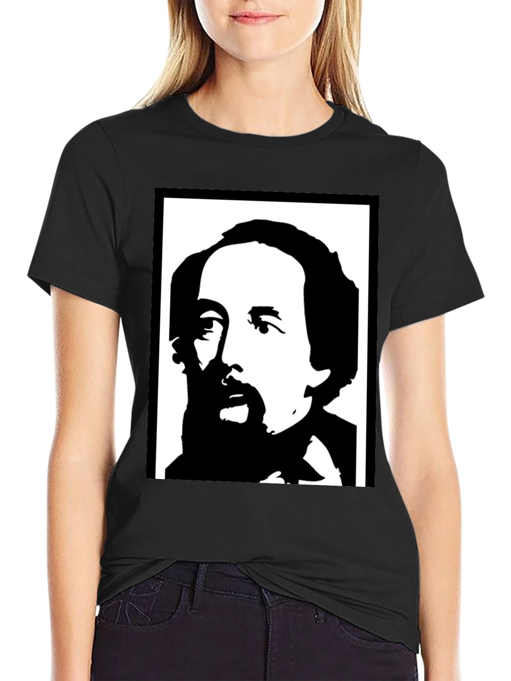 Charles Dickens Black T-Shirt Portrait Tee