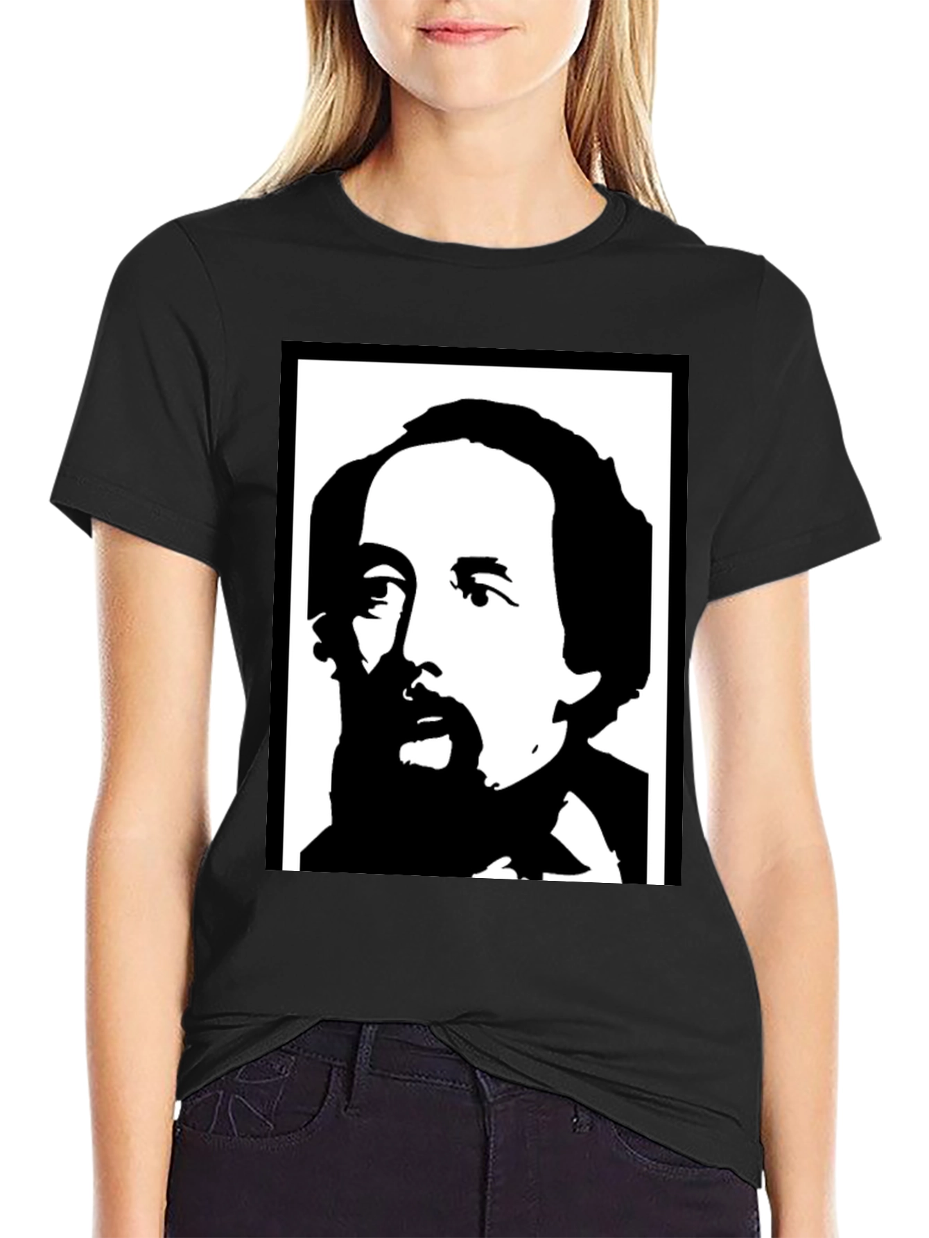Charles Dickens Black T-Shirt Portrait Tee