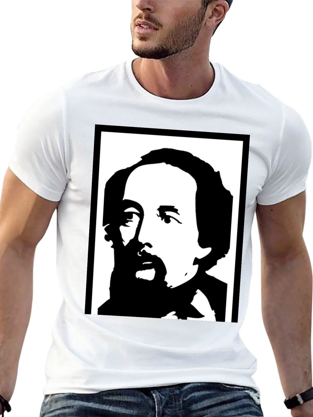 Charles Dickens Black T-Shirt Portrait Tee