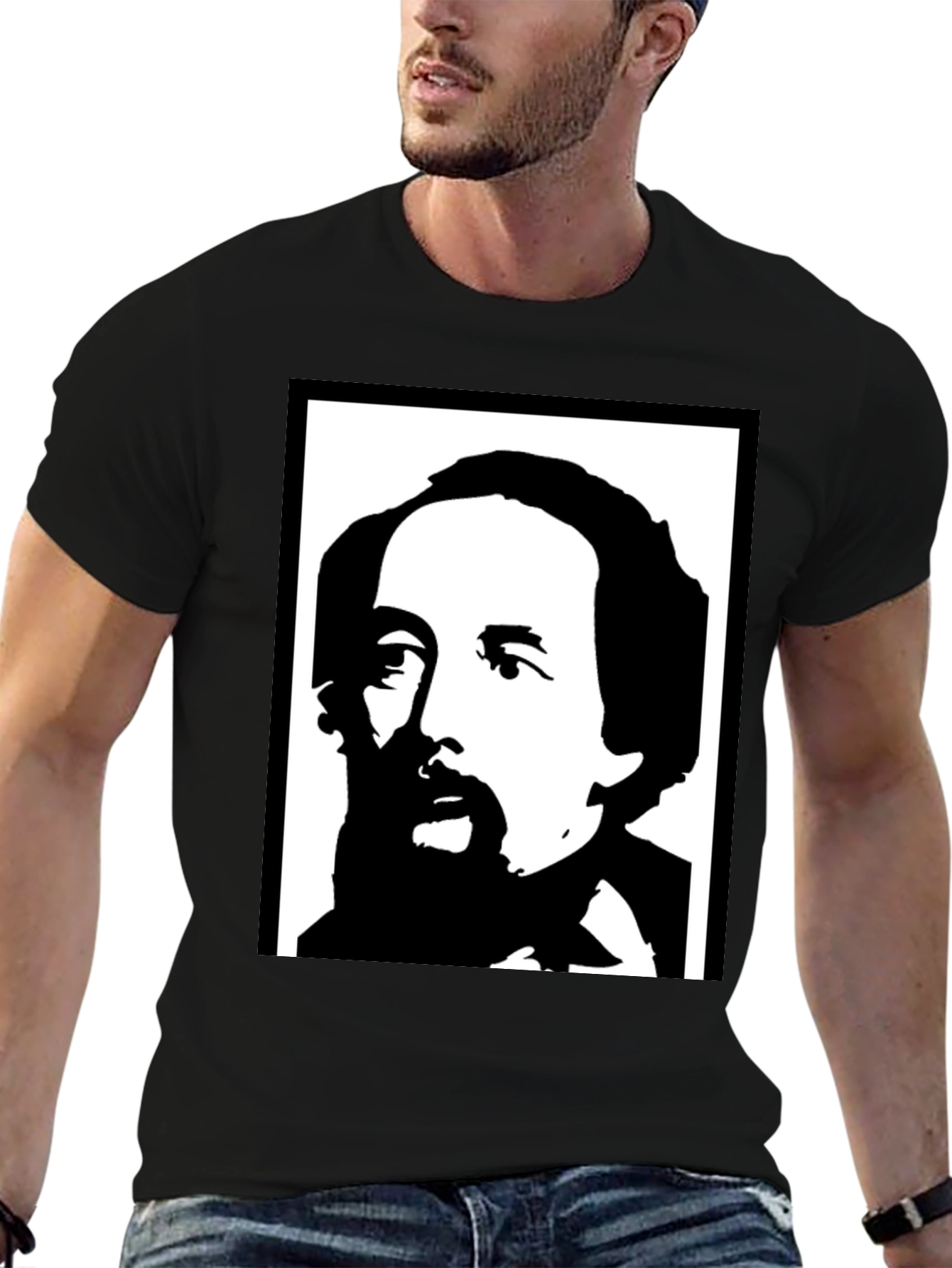 Charles Dickens Black T-Shirt Portrait Tee