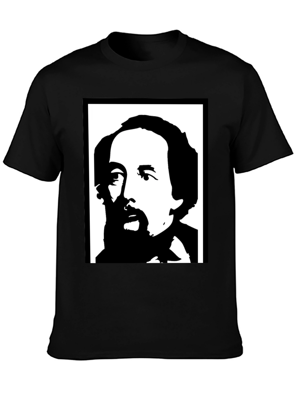 Charles Dickens Black T-Shirt Portrait Tee
