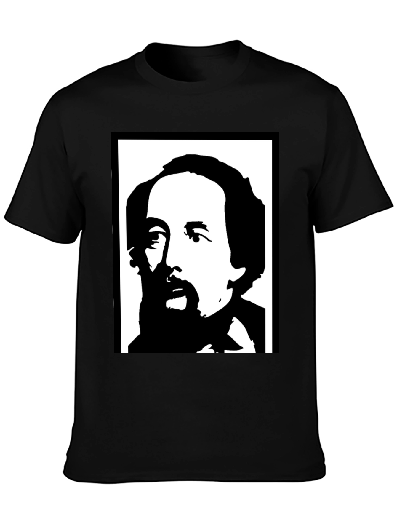 Charles Dickens Black T-Shirt Portrait Tee