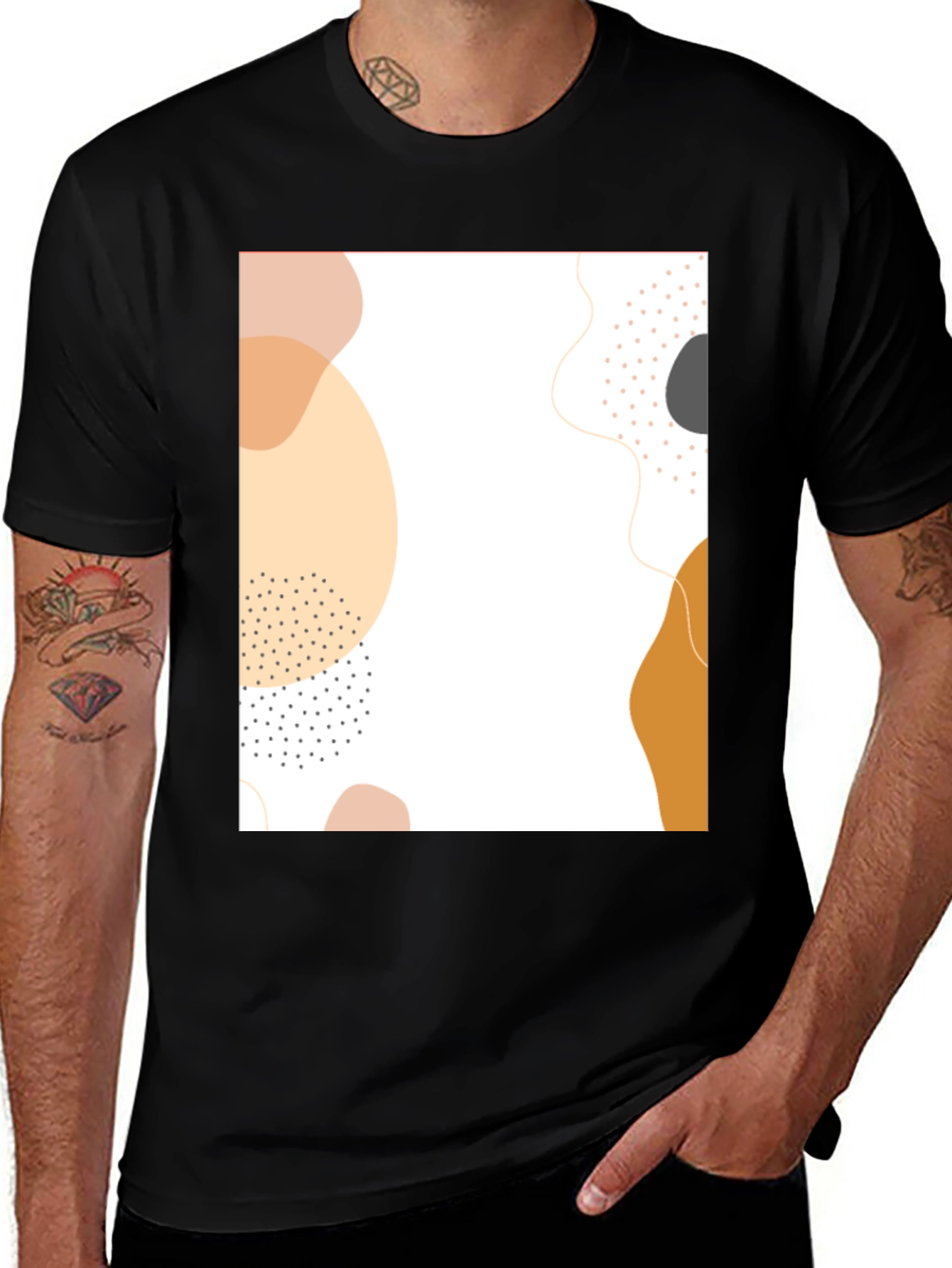 Abstract Graphic Print Black T-Shirt