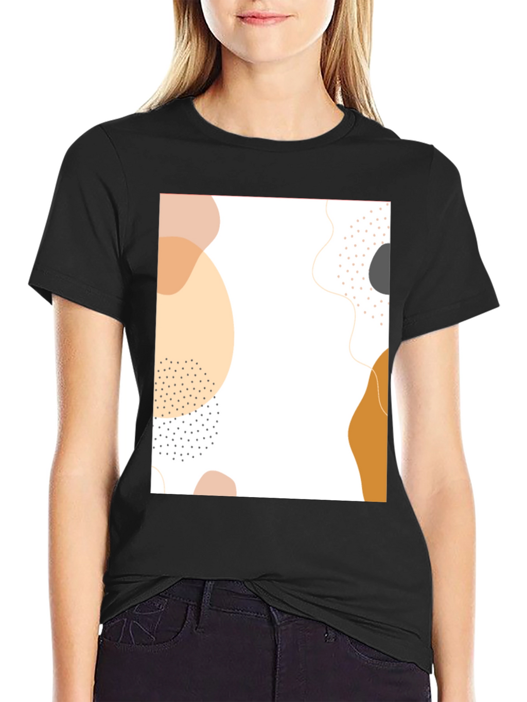 Abstract Graphic Print Black T-Shirt