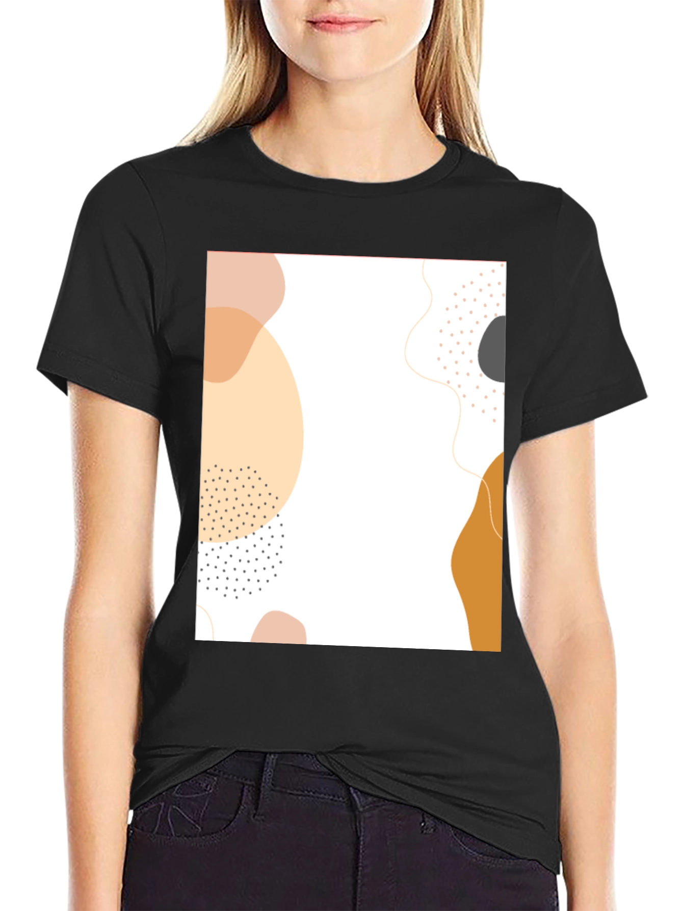 Abstract Graphic Print Black T-Shirt