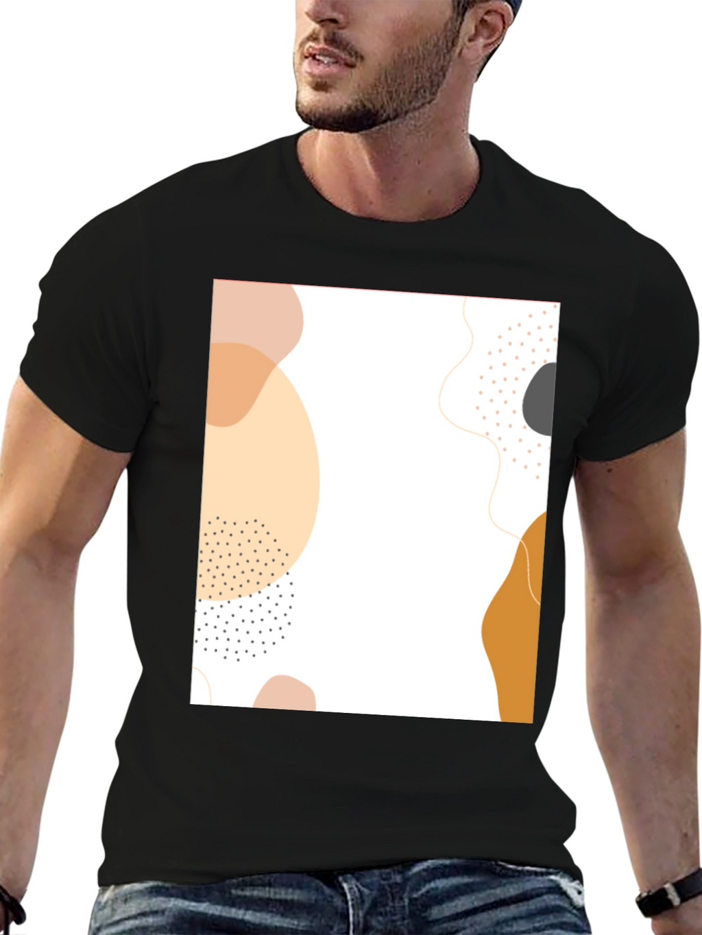 Abstract Graphic Print Black T-Shirt