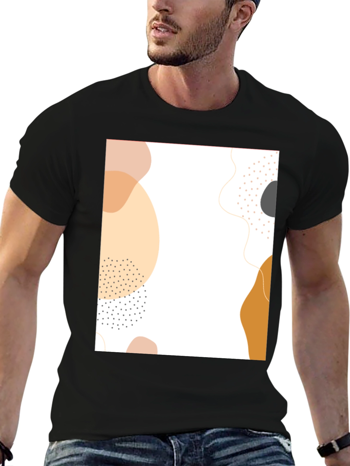 Abstract Graphic Print Black T-Shirt