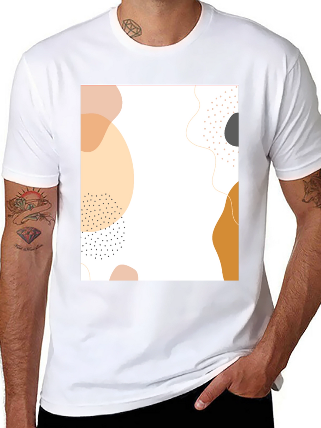 Abstract Graphic Print Black T-Shirt