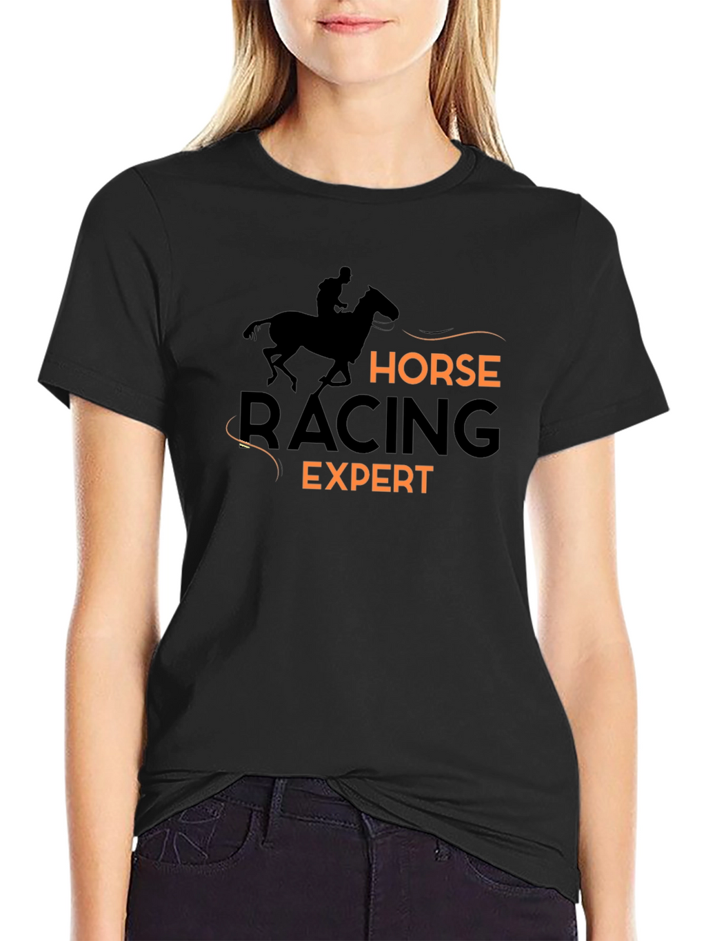 Horse Racing Expert Black T-Shirt
