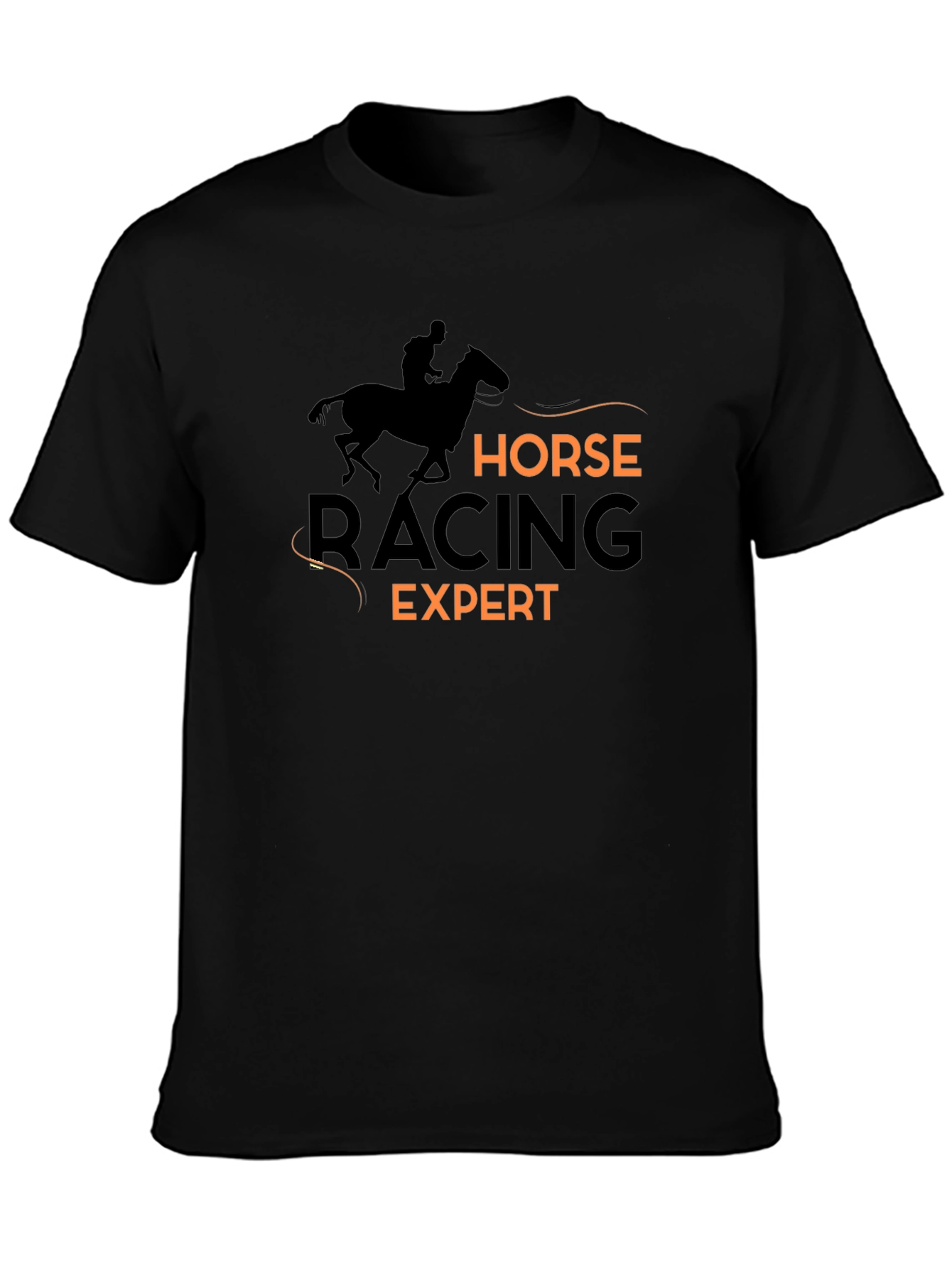 Horse Racing Expert Black T-Shirt