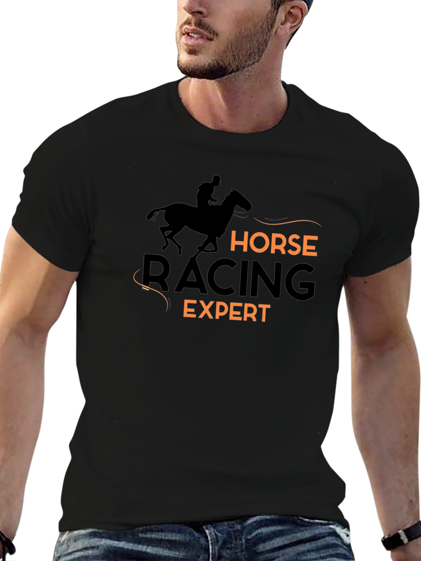 Horse Racing Expert Black T-Shirt