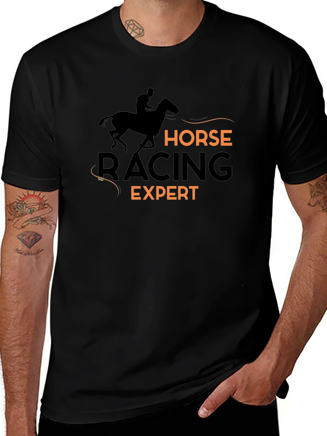 Horse Racing Expert Black T-Shirt