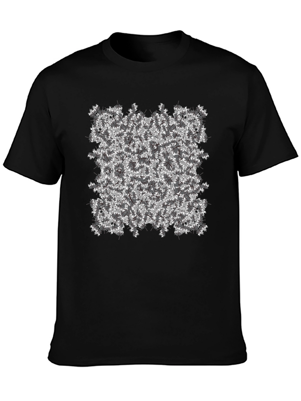 Floral Pattern Black T-Shirt