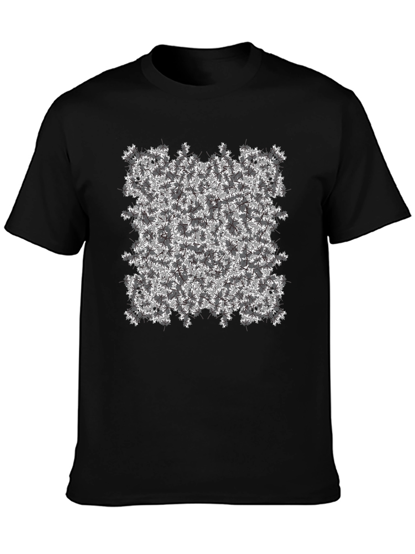 Floral Pattern Black T-Shirt
