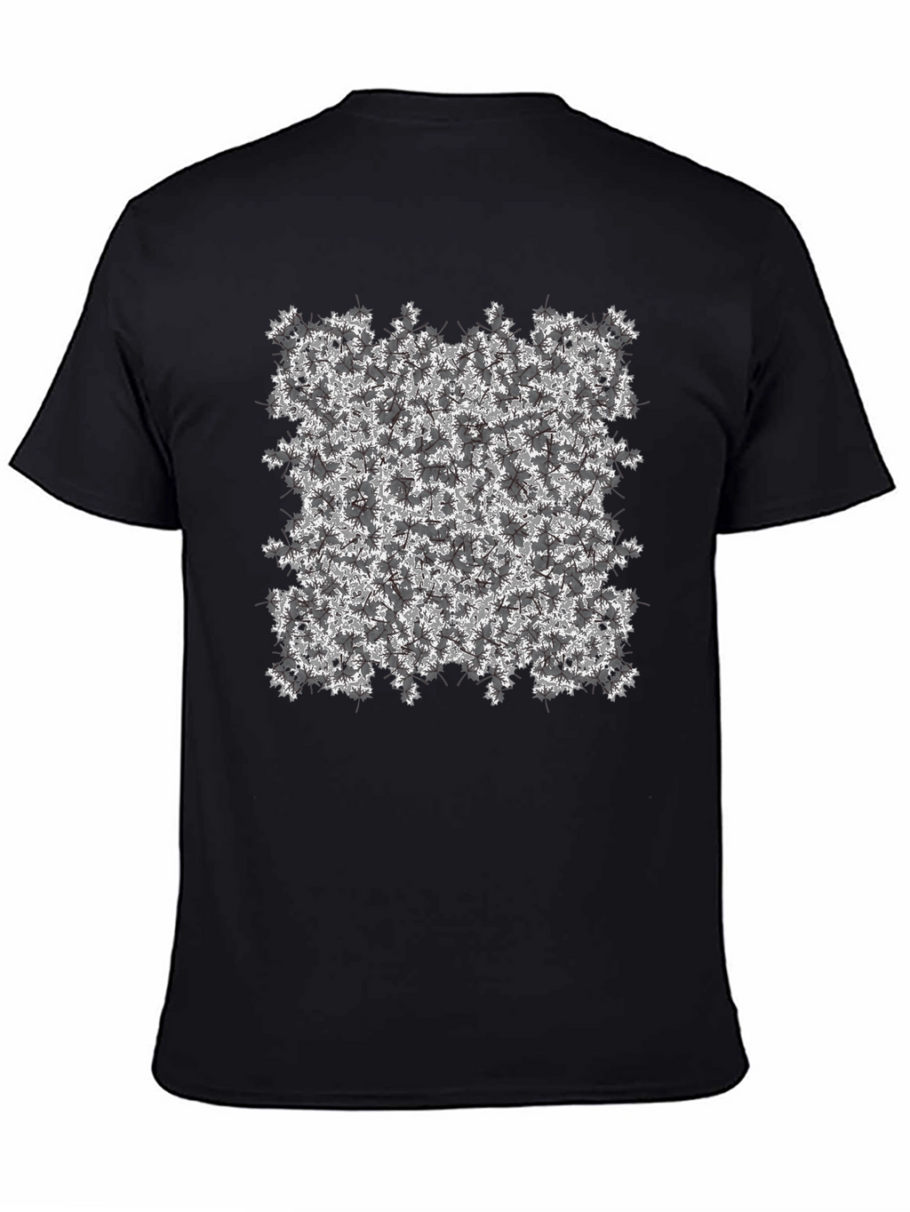 Floral Pattern Black T-Shirt