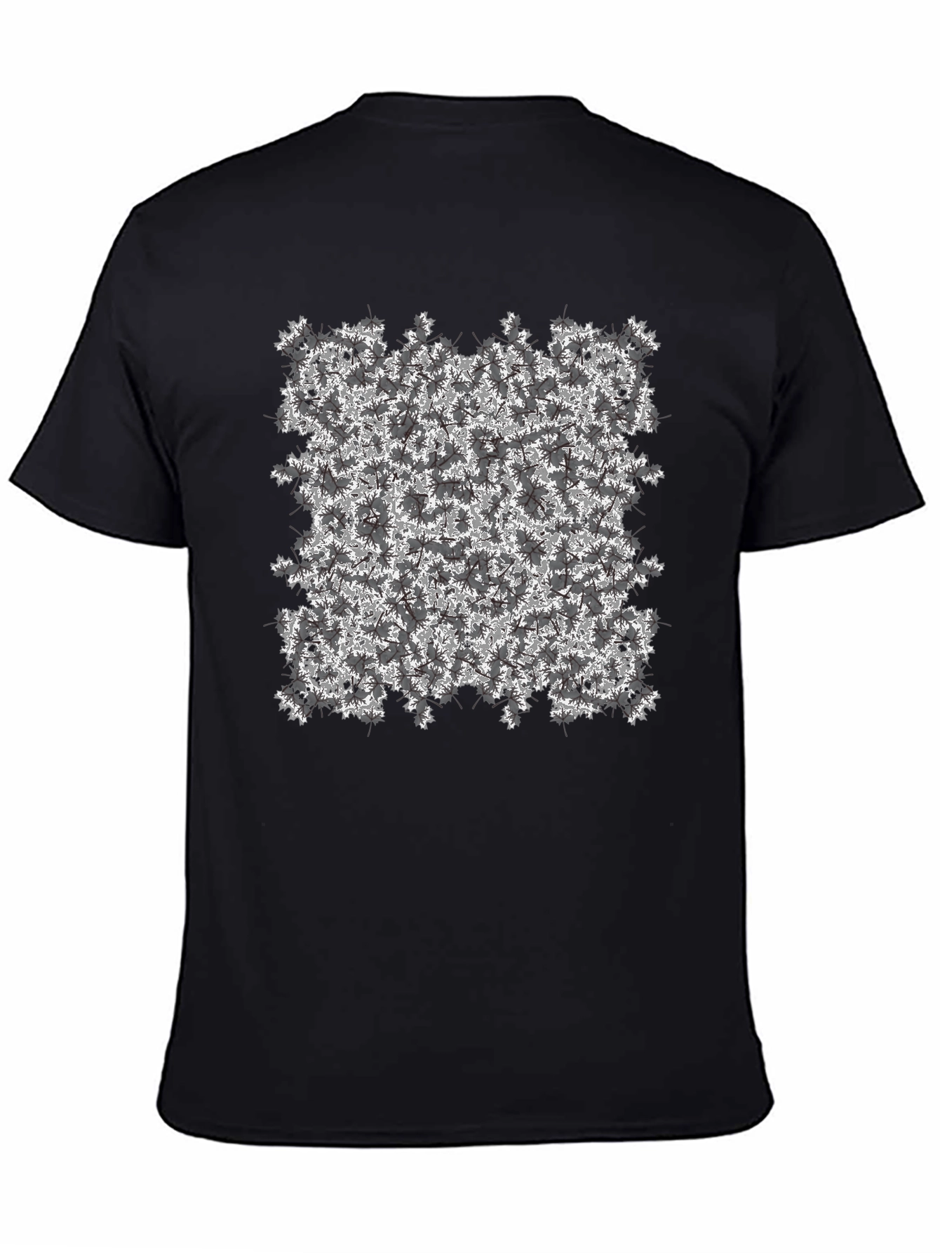 Floral Pattern Black T-Shirt