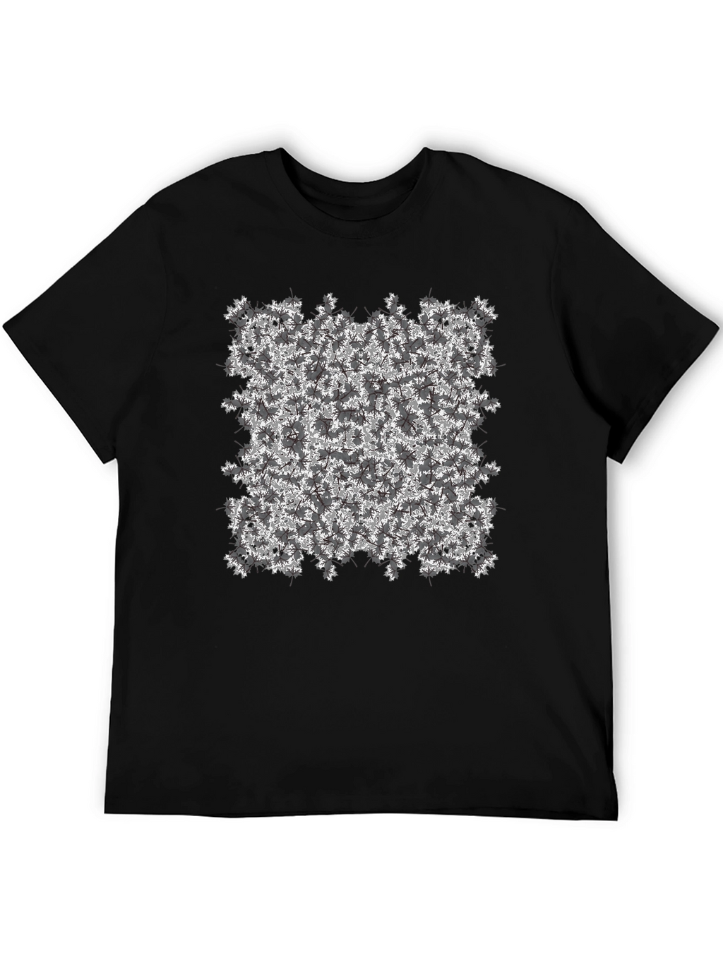 Floral Pattern Black T-Shirt