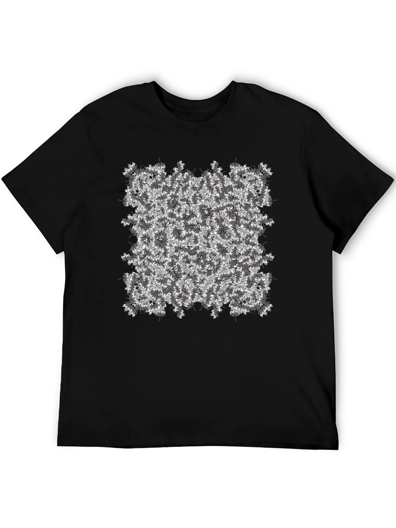Floral Pattern Black T-Shirt