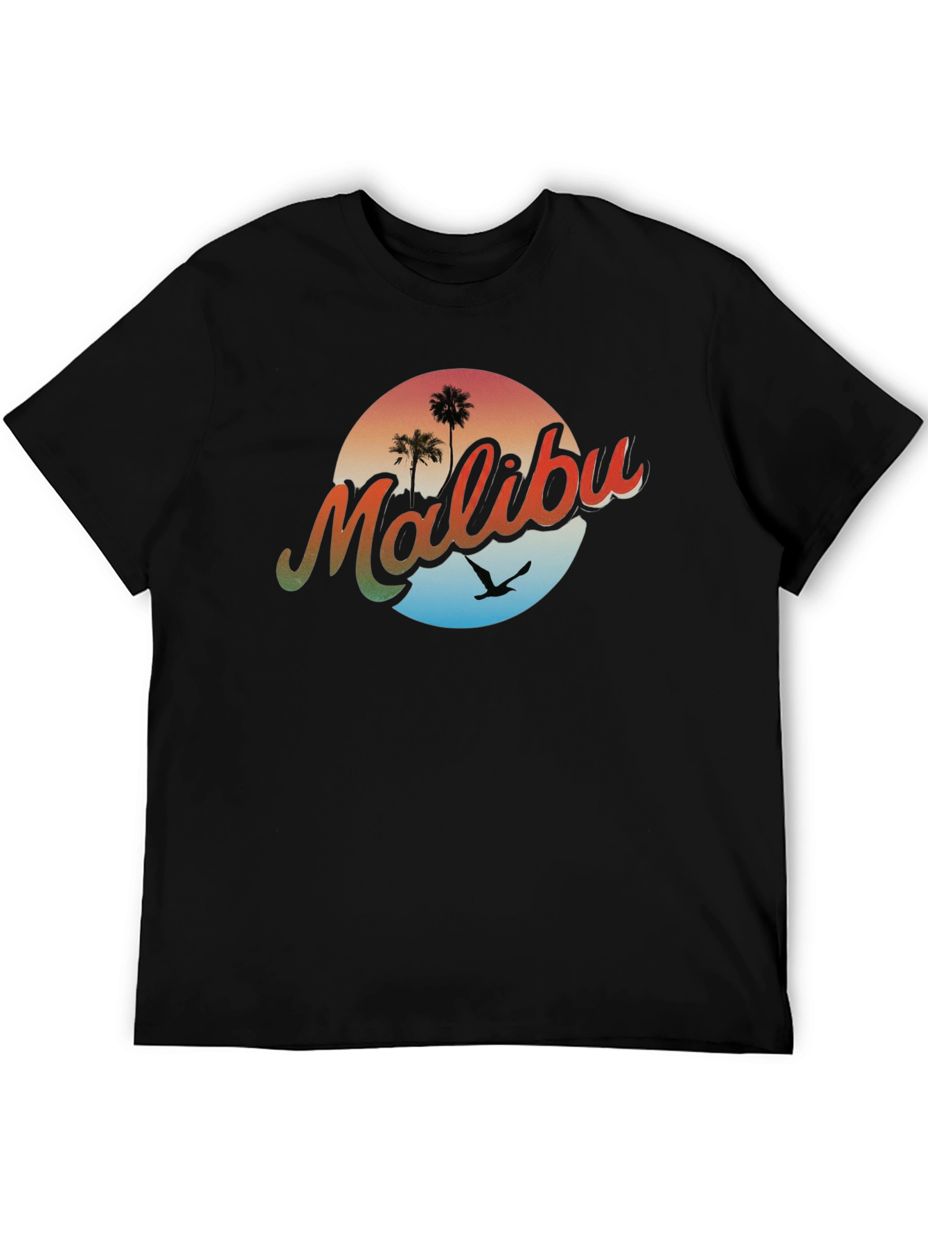 Malibu Palm Tree Graphic Tee - Retro Summer Vibes