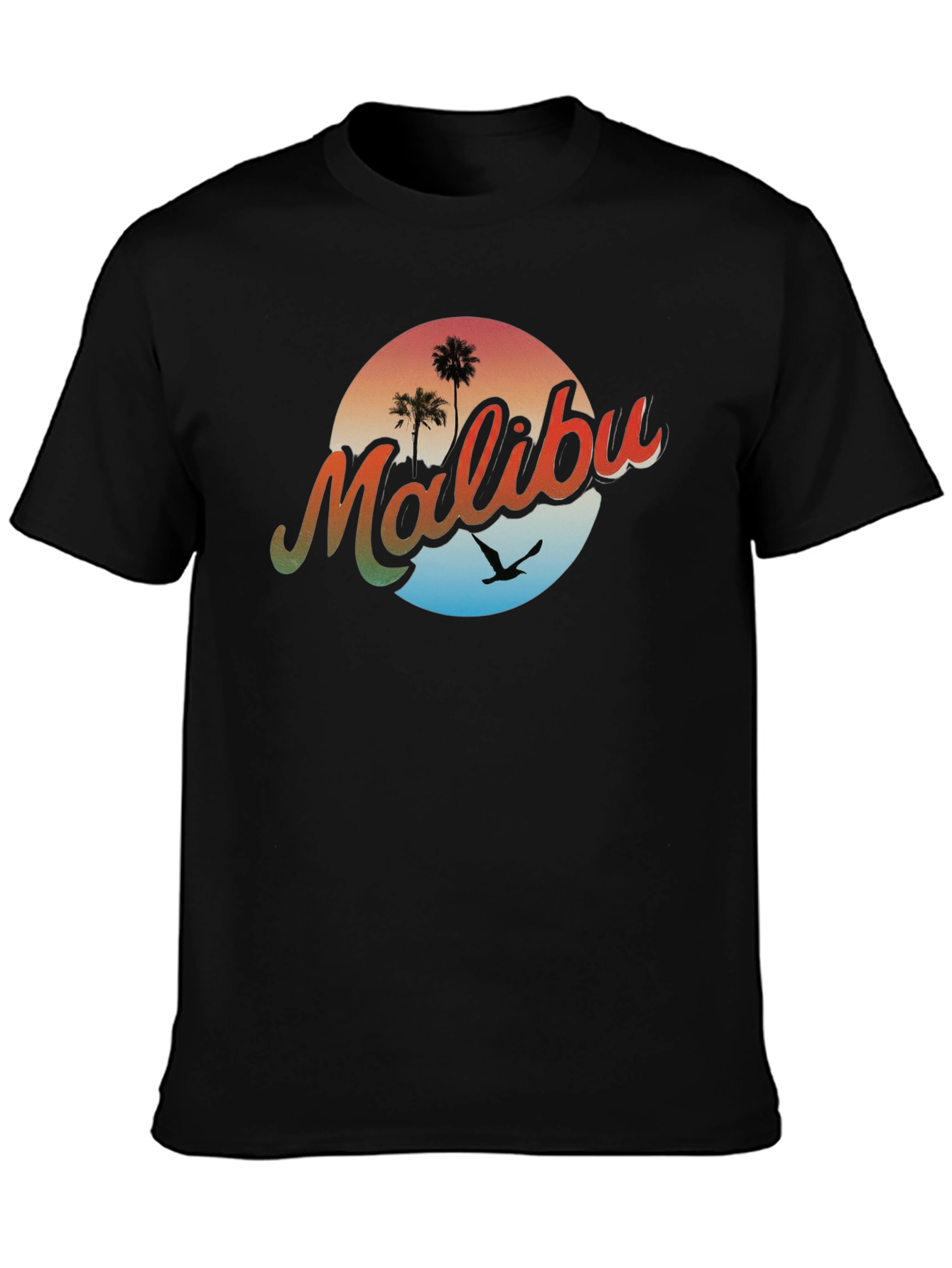 Malibu Palm Tree Graphic Tee - Retro Summer Vibes