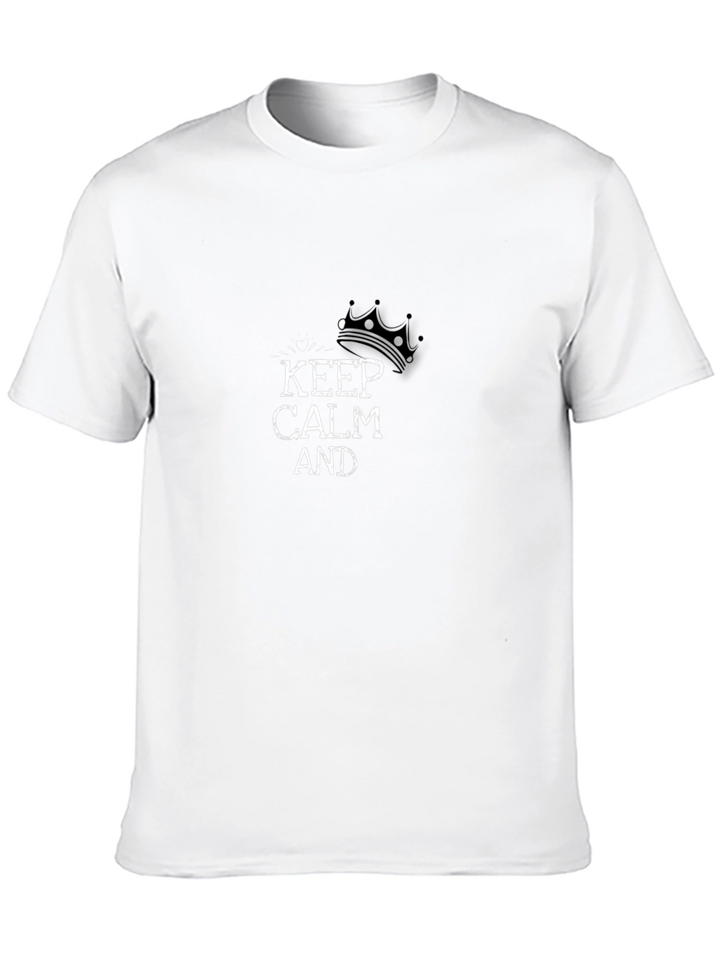 Keep Calm Crown Graphic Mens Black T-Shirt
