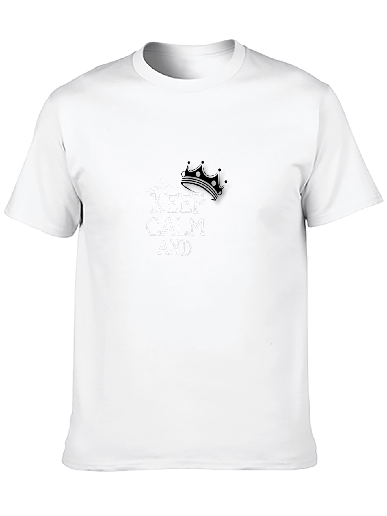 Keep Calm Crown Graphic Mens Black T-Shirt