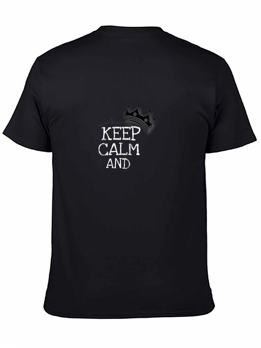 Keep Calm Crown Graphic Mens Black T-Shirt