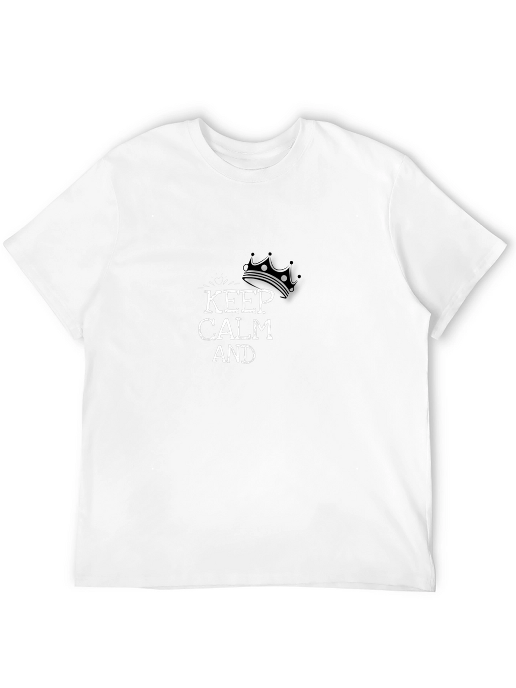 Keep Calm Crown Graphic Mens Black T-Shirt