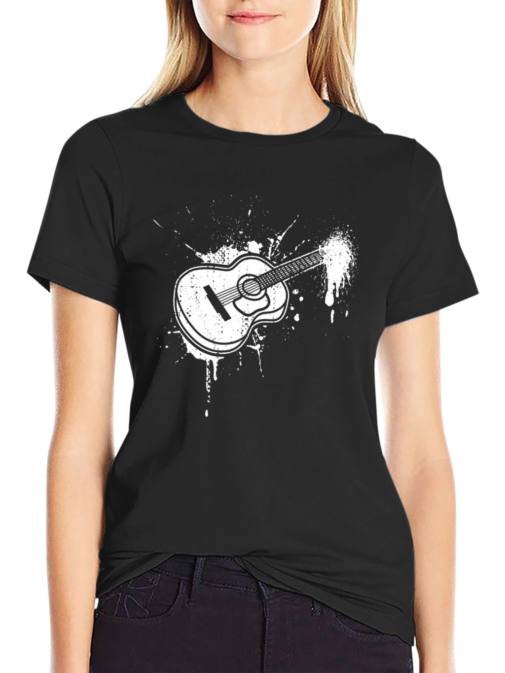 Guitar Splash T-Shirt - Black Graphic Tee