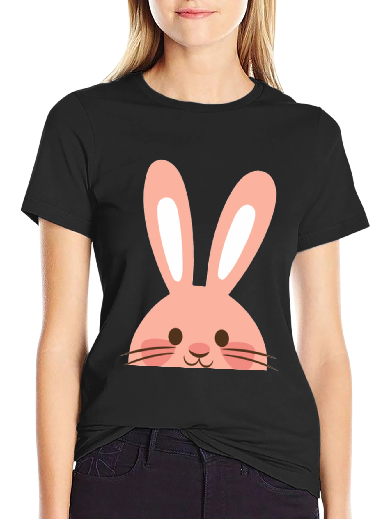 Easter Bunny Graphic Tee - Black