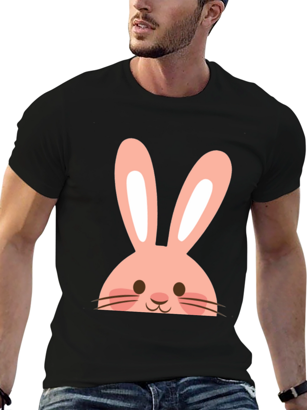 Easter Bunny Graphic Tee - Black