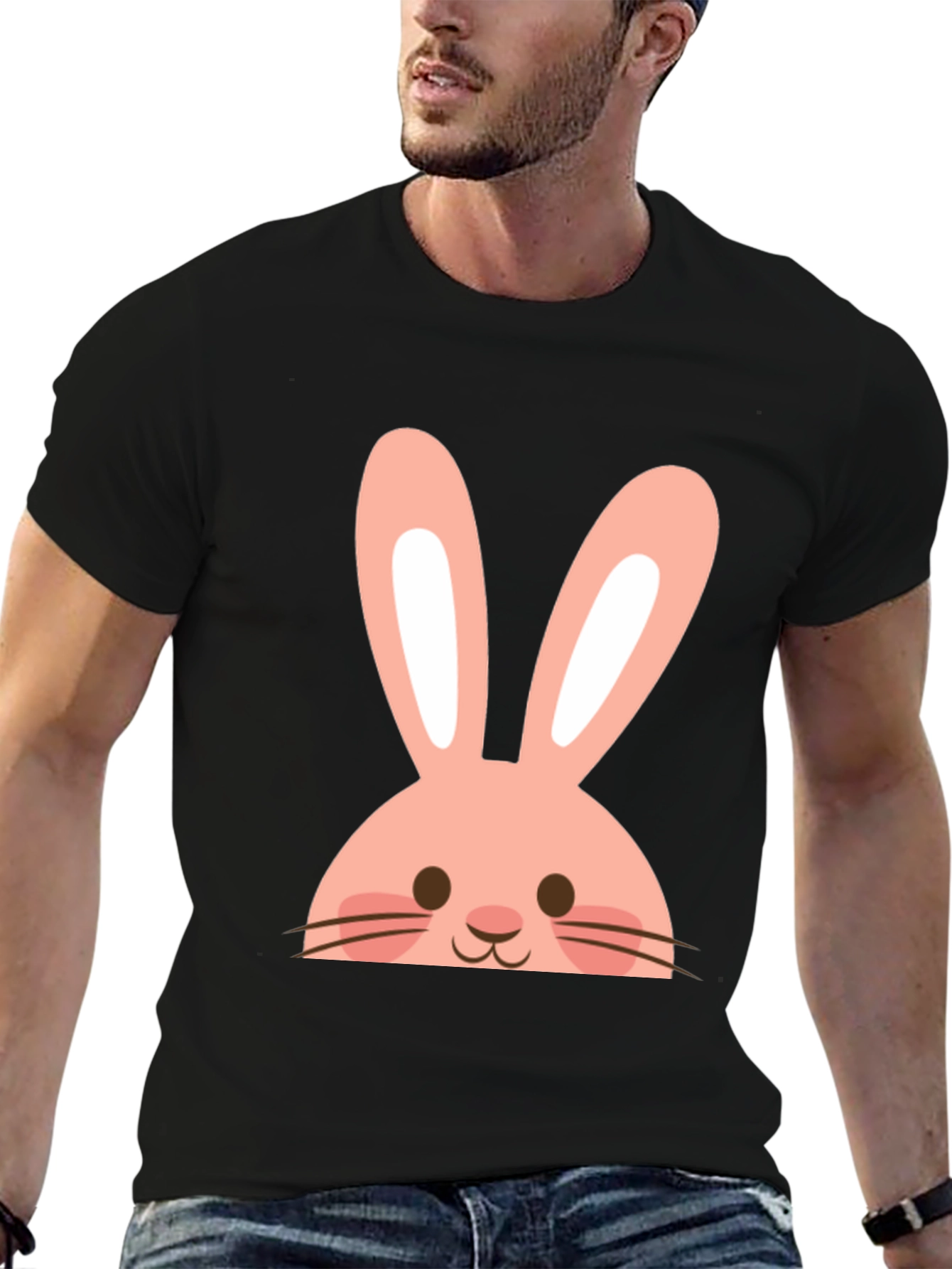 Easter Bunny Graphic Tee - Black