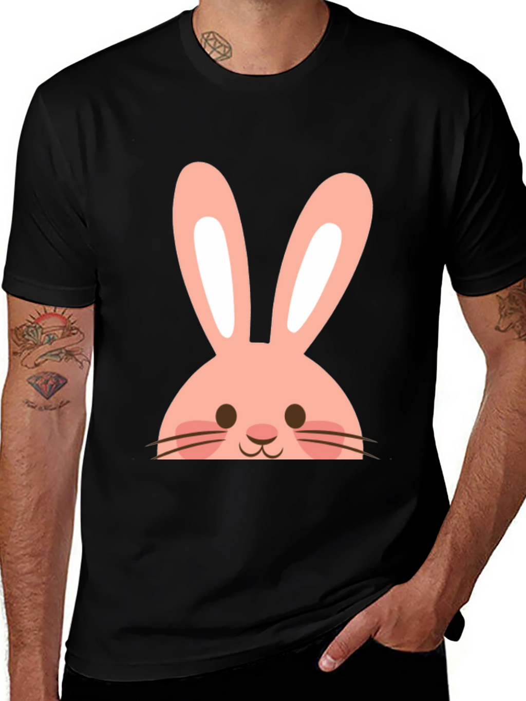 Easter Bunny Graphic Tee - Black
