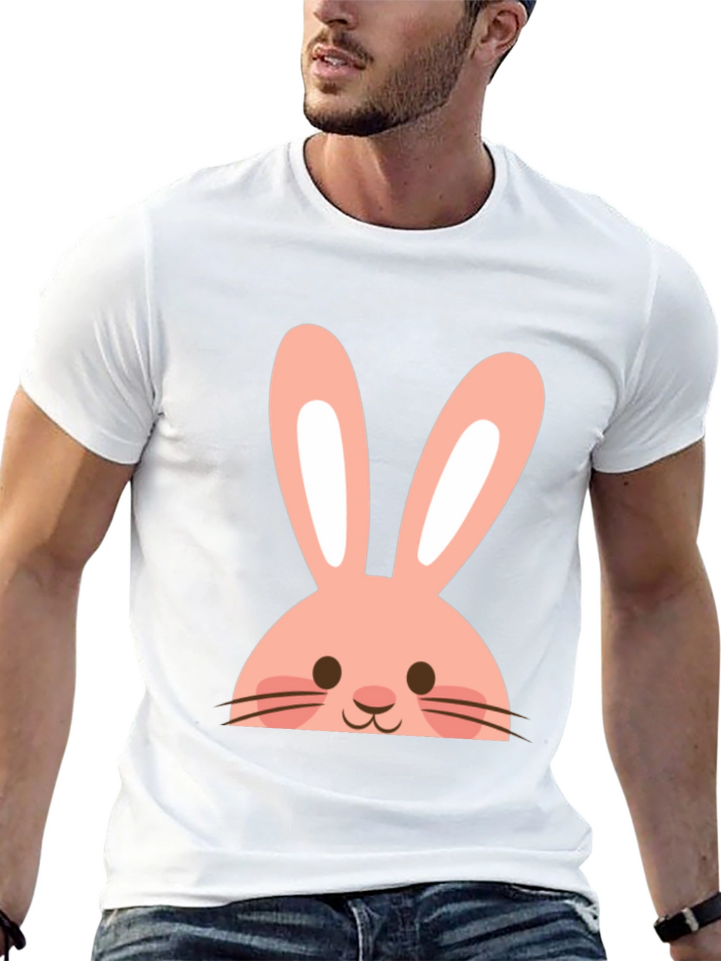 Easter Bunny Graphic Tee - Black