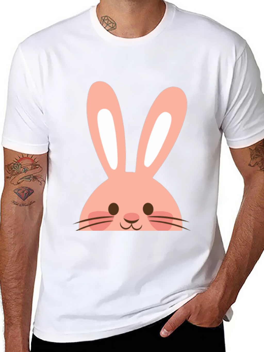 Easter Bunny Graphic Tee - Black