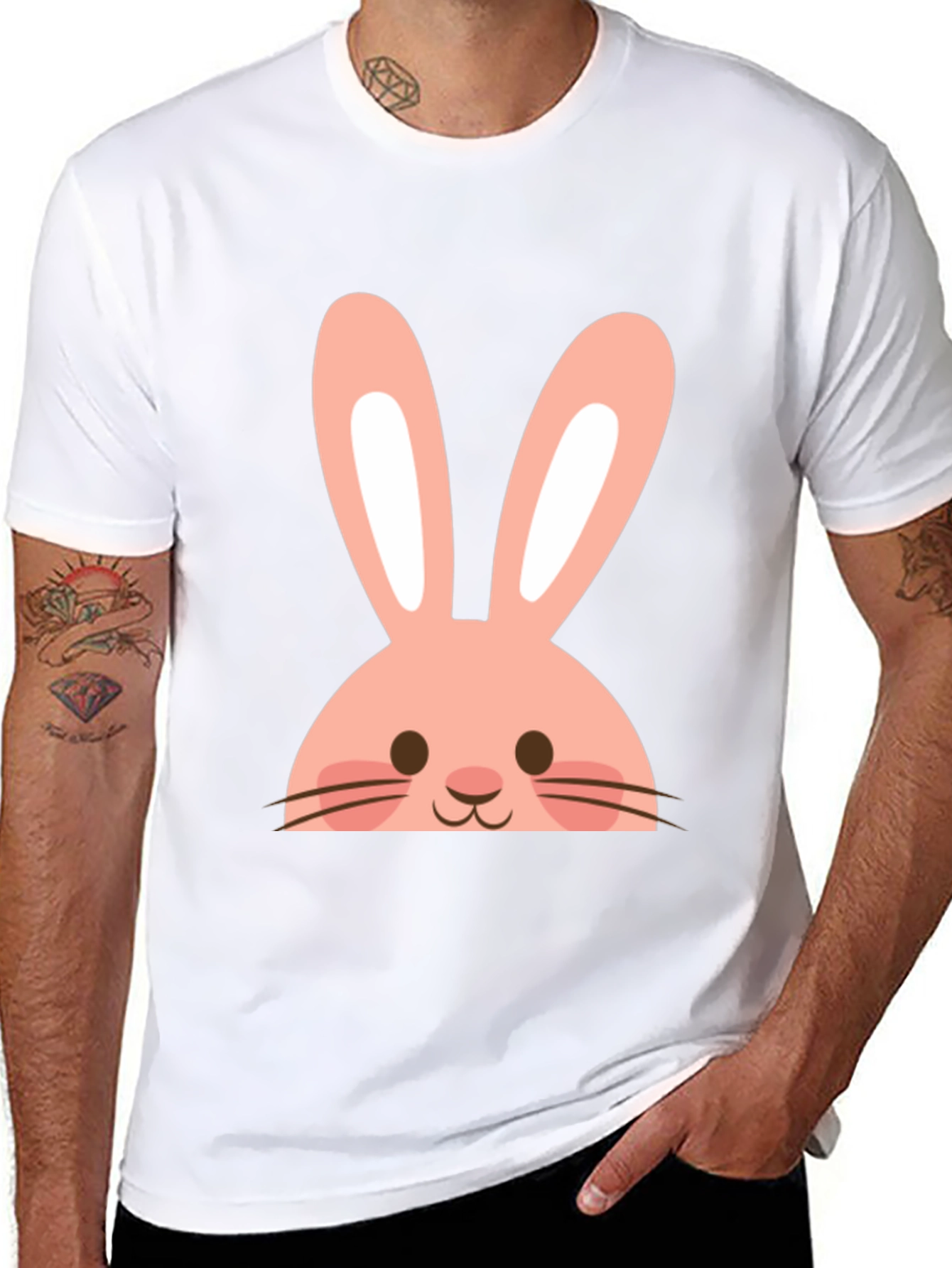 Easter Bunny Graphic Tee - Black