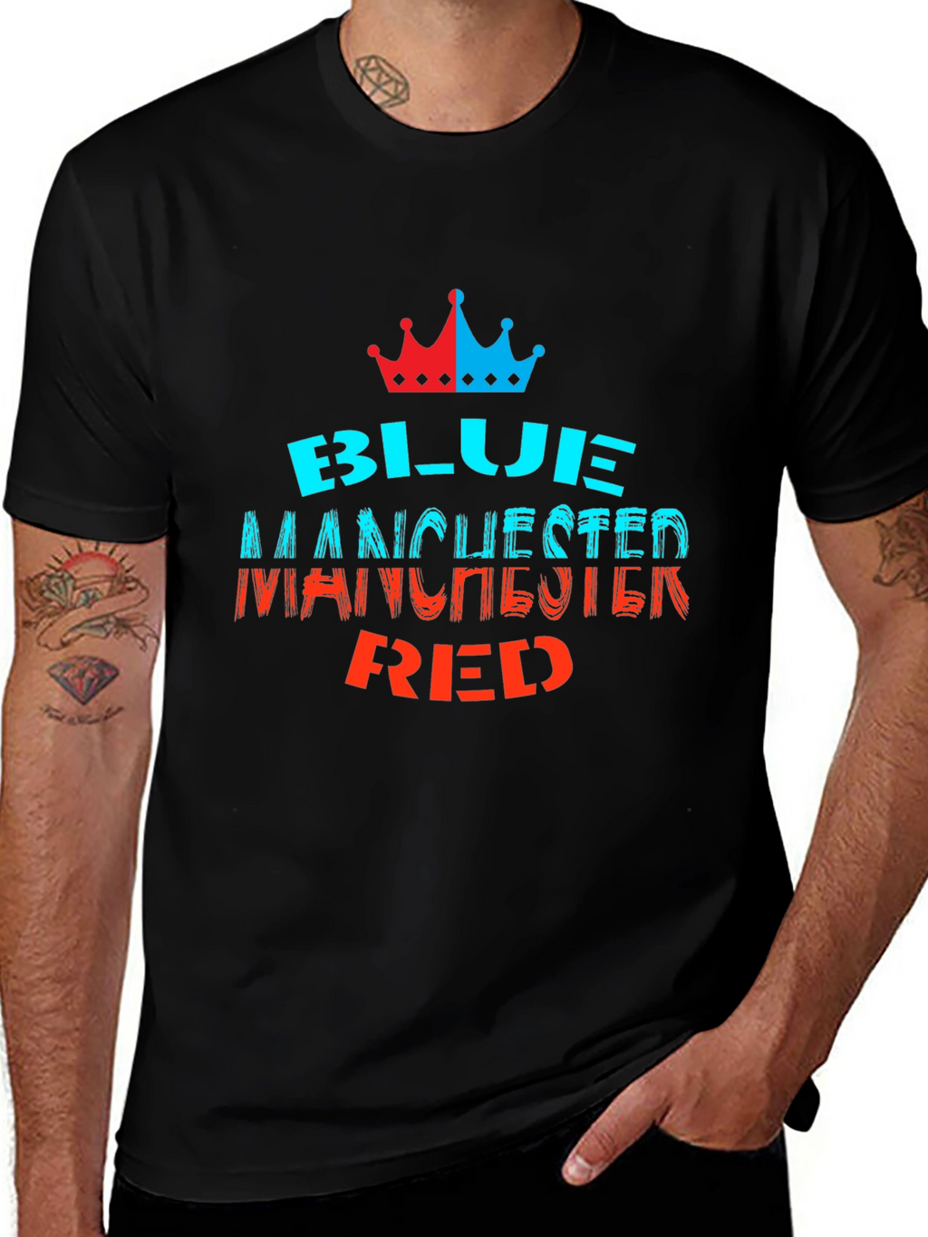 Blue Manchester Red Graphic Tee