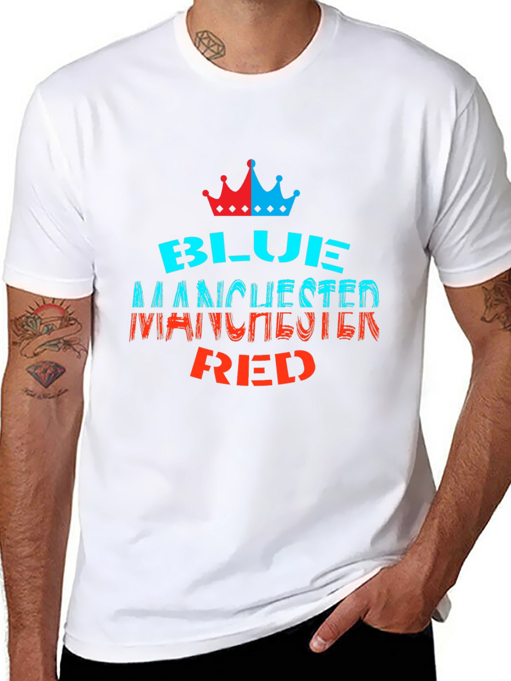Blue Manchester Red Graphic Tee